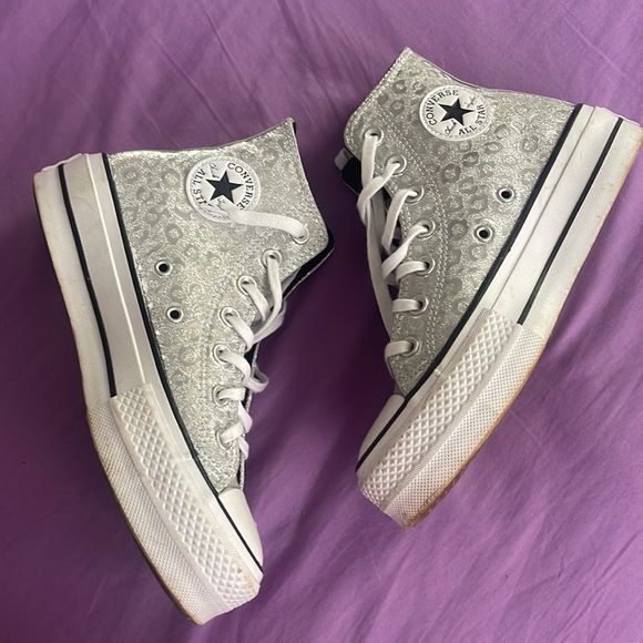 Converse Shoes - SOLD*** Cheetah print converse platforms